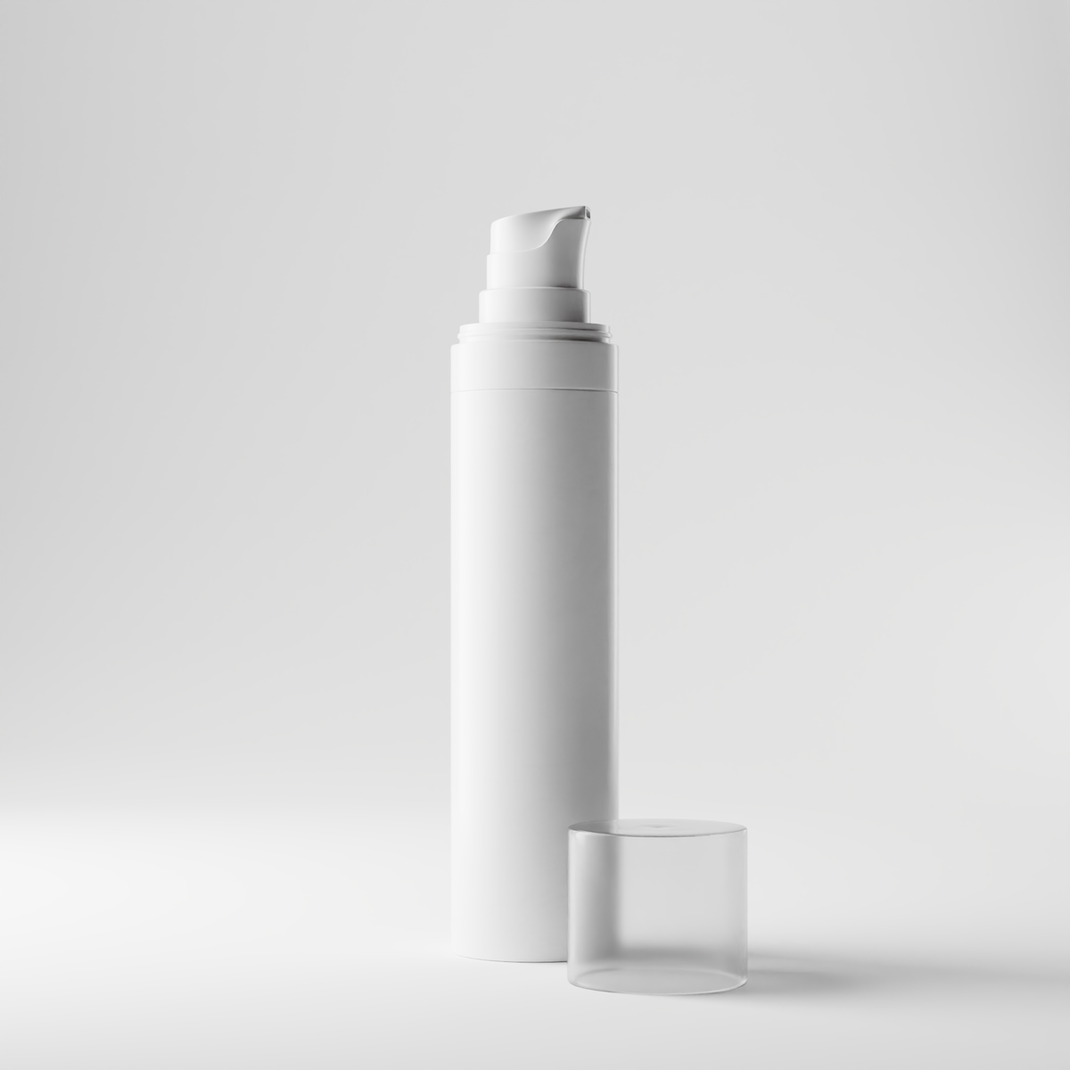 White Pump Container for Cosmetic Use - Elegant Packaging Solution - Easy Dispensing, Clean, and Hygienic - Sustainable and Refillable - Ideal for Lotions, Creams, Serums, and More - Plastic